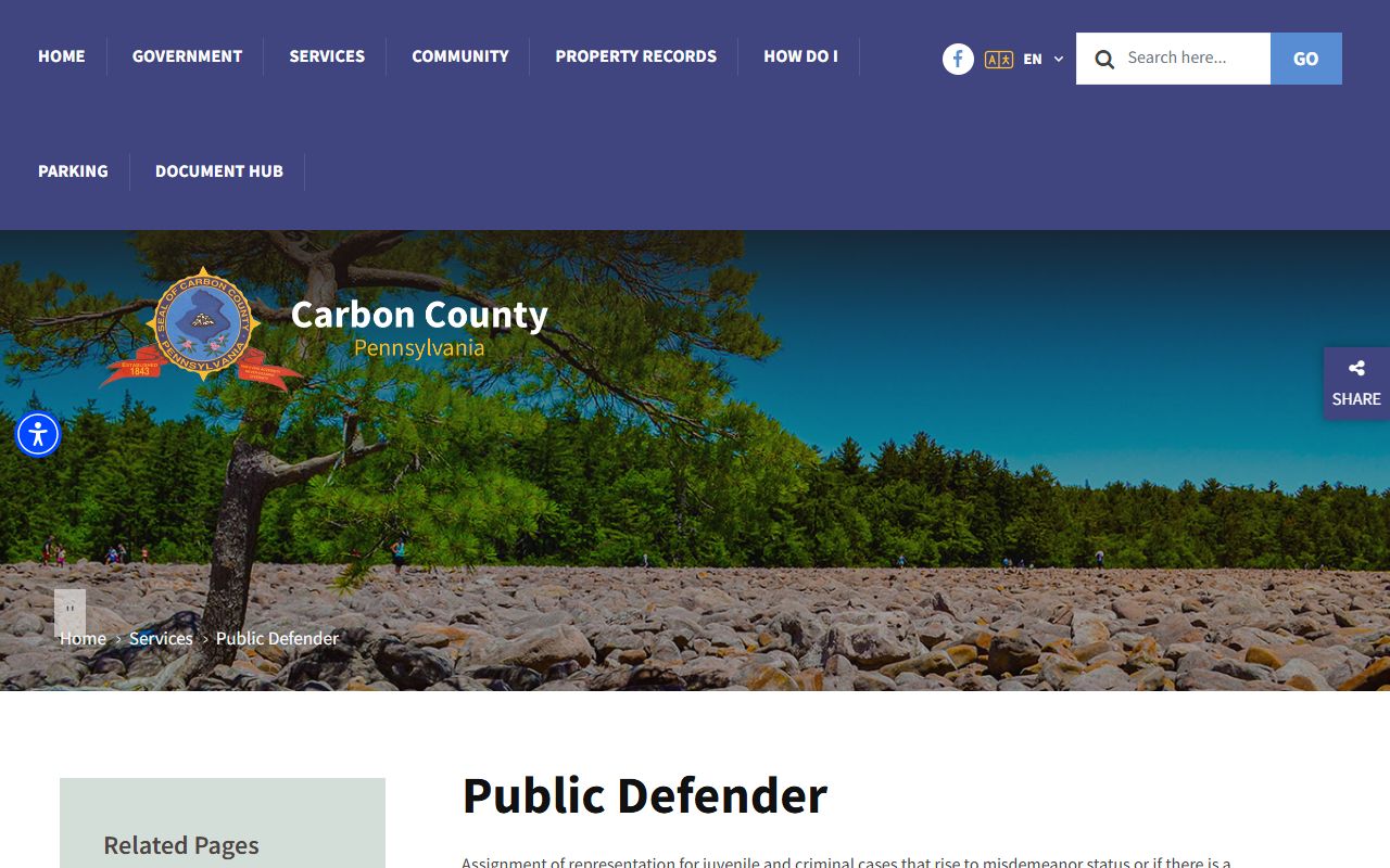 Carbon County arrest records public defender county page