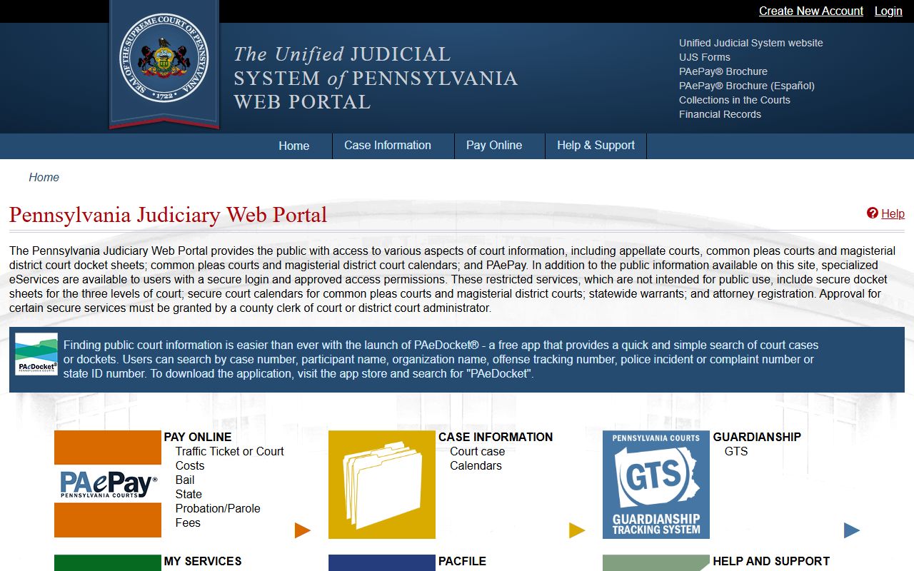 Carbon County court dockets Pennsylvania UJS portal